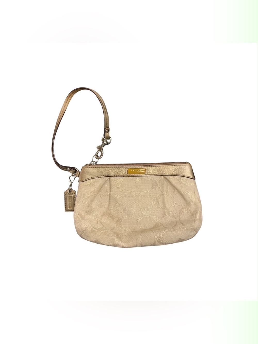 Coach Signature Wristlet in Light Gold